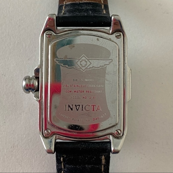 Invicta Lupah Chronograph Genuine Diamond Steel Watch with Black Leather Band main image 5